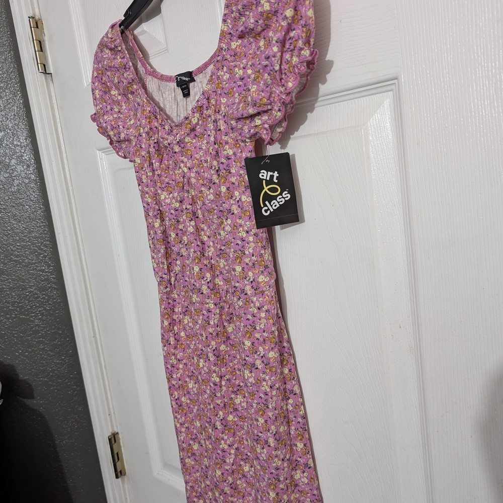 Art Class Pink Floral Girls Dress